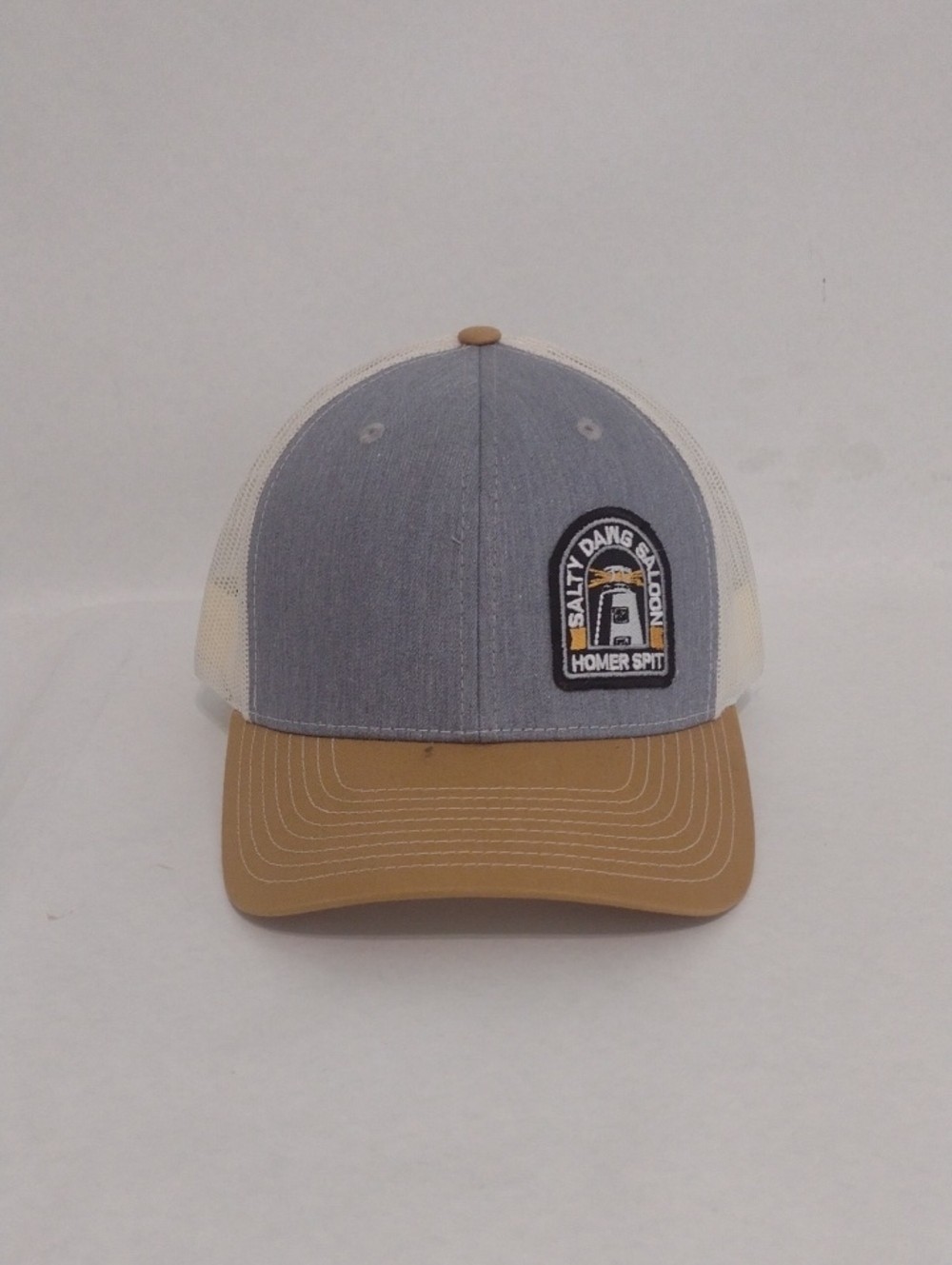 Richardson Salty Dawg Saloon Gray And Tan Trucker Hat (J1364)